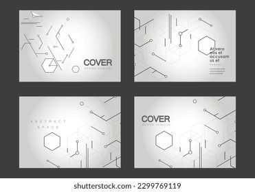 Abstract hexagons pattern on white background. Cover design templates. Geometric elements for modern communications, technology, digital, medicine, science concept. Vector illustration