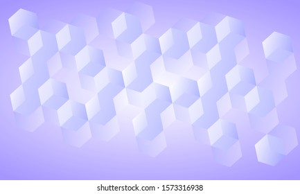 Abstract hexagons pattern, white purple blue colors gradient, technology business concept.
