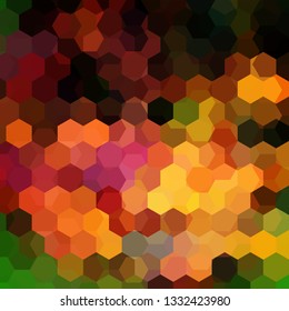 Abstract hexagons vector background. Colorful geometric vector illustration. Creative design template. Brown, yellow, orange colors.