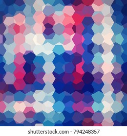 Abstract hexagons vector background. Colorful geometric vector illustration. Creative design template. Blue, beige, pink, red colors.