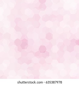 Abstract hexagons vector background. Pastel pink geometric vector illustration. Creative design template.