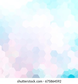 Abstract hexagons vector background. Pastel geometric vector illustration. Creative design template. Pink, blue, white colors.