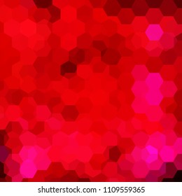Abstract hexagons vector background. Red geometric vector illustration. Creative design template.