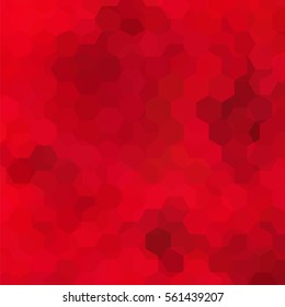 Abstract hexagons vector background. Red geometric vector illustration. Creative design template. 