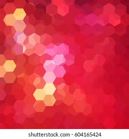 Abstract hexagons vector background. Red geometric vector illustration. Creative design template. 