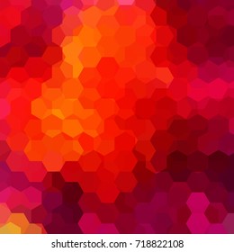 Abstract hexagons vector background. Red geometric vector illustration. Creative design template.