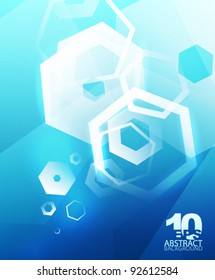 Abstract hexagons. Vector geometric futuristic hi-tech background