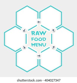 Abstract hexagons for your text and raw food menu headline