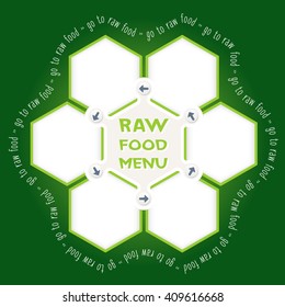 Abstract hexagons for your text and raw food menu headline