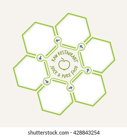 Abstract hexagons for your text and raw restaurant icon