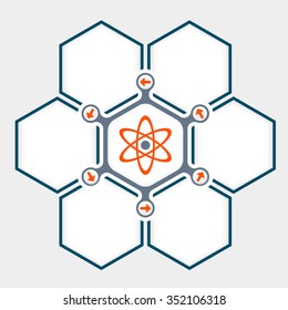 Abstract hexagons for your text and science icon