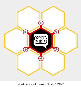 Abstract hexagons for your text and social media symbol