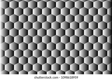 Abstract hexahedron background. White-gray gradient. Vector illustration