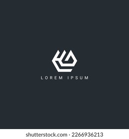 Abstract HG GH letter simple style logo design vector template.
