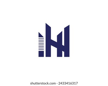 Abstract HH logo design vector.