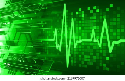 abstract hi speed internet technology background illustration. pulse heart. EKG. electrocardiogram