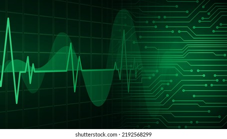 abstract hi speed internet technology background illustration. pulse heart. EKG. electrocardiogram