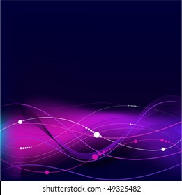 Abstract hi tech black background with wave lines