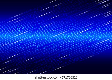 Abstract Hi Tech Blue Print Circuit Board Vector Background