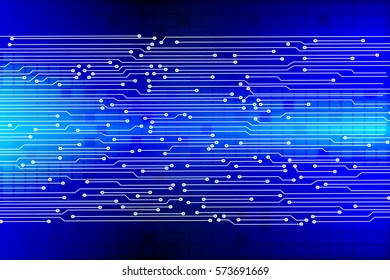 Abstract Hi Tech Blue Print Circuit Board On Square Background Vector