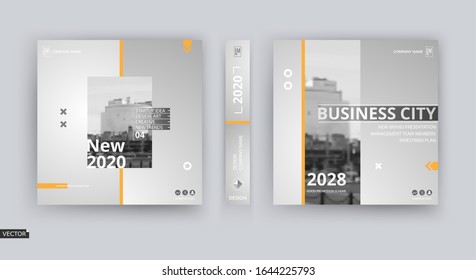 Abstract hi tech blurb. White, black brochure cover design. Fancy info banner frame. Ad flyer text font. Title sheet model. Modern vector front page. Creative urban city texture. Square figures icon