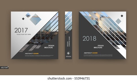 Abstract Hi Tech Blurb. White, Black Brochure Cover Design. Fancy Info Banner Frame. Ad Flyer Text Font. Title Sheet Model. Modern Vector Front Page. Creative Urban City Texture. Rhombus Figures Icon