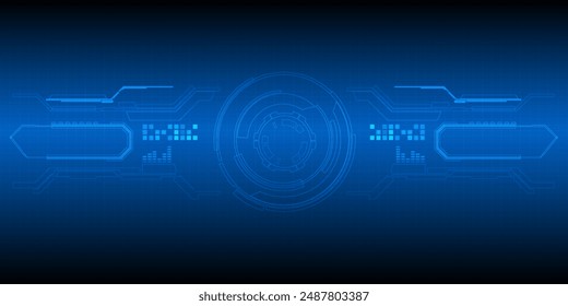 Abstract hi tech circle HUD and circuit digital technology background.Digital communication innovation and technology concepts.Vector illustration.