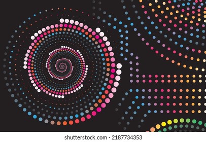 Abstract Hi Tech Circle Spiral Dot Multicolor Background 