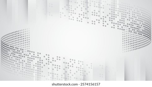 Abstract hi tech communication for presentation or banner. Sci-fi gray background with various technology elements. Science concept, circles with shadows and lines.