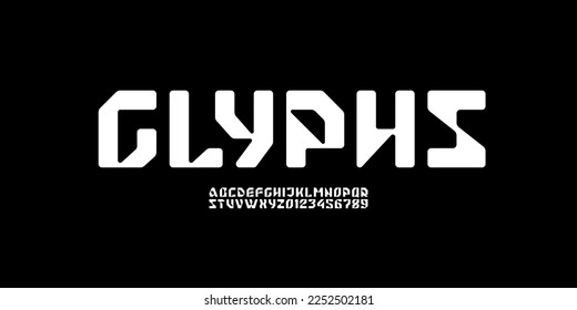 Abstrakte Schrift für High-Tech-Schriftzeichen, für Ihr zukünftiges Logo für Weltraumdesign oder Ihren Markennamen oder Ihr Spiel, Vektorgrafik 10EPS