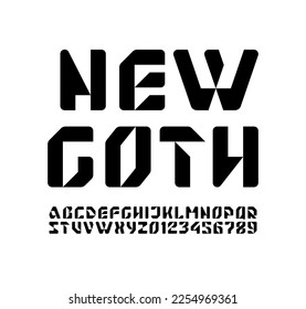 Abstract hi tech techno alphabet font, for your future space design logo or brand name or game, vector illustration 10EPS