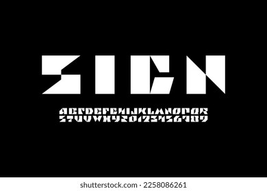 Abstract hi tech techno alphabet font, for your future space design logo or brand, letters and numbers, vector illustration 10EPS