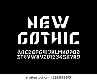 Abstract hi tech techno alphabet font, letters and numbers, vector illustration 10EPS