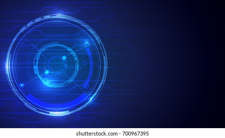 Abstract Hi Technology Blue Circle Innovation With Circuit Board Vector Background