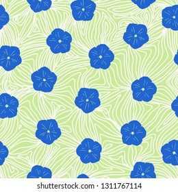 Abstract Hibiscus flower seamless repeat pattern. vector illustration