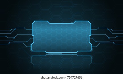 Abstract Hi-fi Digital Futuristic Frame. Vector Technology Template Illustration.