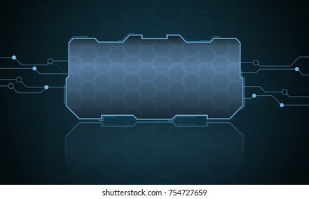 Abstract hi-fi digital futuristic frame. Vector technology template illustration.