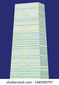 Abstract high buildings. Architectural drawing 3d
