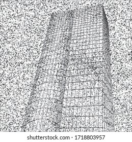 Edificios abstractos. Dibujo arquitectónico 3d