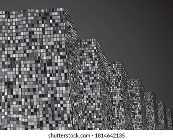 Abstract high buildings. Architectural drawing 3d
