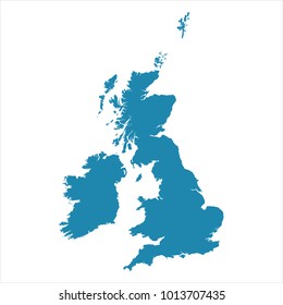 Abstract - High Detailed blue Map of United Kingdom isolated on white background. for your web site design map logo, app, ui, Travel Vector illustration Eps10.