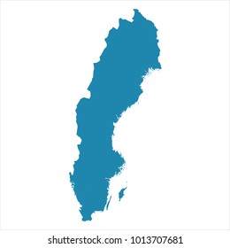 Abstract - High Detailed blue Map of Sweden isolated on white background. for your web site design map logo, app, ui, Travel vector illustration eps10.