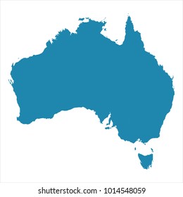 Abstract - High Detailed blue Map of Australia isolated on white background. for your web site design map logo, app, ui, Travel vector illustration eps10.