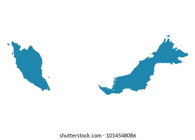 Abstract - High Detailed blue Map of Malaysia isolated on white background. for your web site design map logo, app, ui, Travel vector illustration eps10.