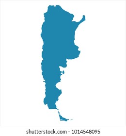 Abstract - High Detailed blue Map of Argentina isolated on white background. for your web site design map logo, app, ui, Travel vector illustration eps10.