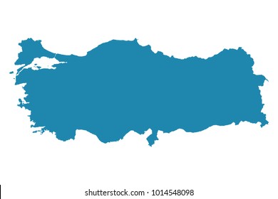 Abstract - High Detailed blue Map of Turkey isolated on white background. for your web site design map logo, app, ui, Travel vector illustration eps10.