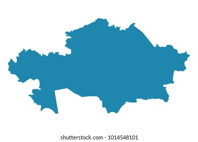 Abstract - High Detailed blue Map of Kazakhstan isolated on white background. for your web site design map logo, app, ui, Travel vector illustration eps10.
