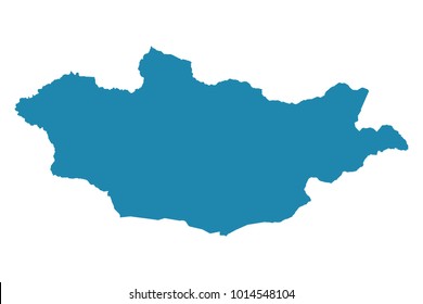 Abstract - High Detailed blue Map of Mongolia isolated on white background. for your web site design map logo, app, ui, Travel vector illustration eps10.