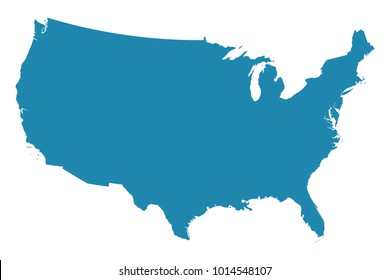 Abstract - High Detailed blue Map of United States of America isolated on white background. for your web site design map logo, app, ui, Travel vector illustration eps10.