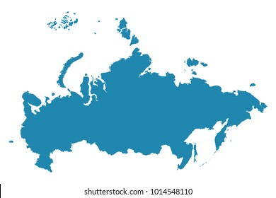 Abstract - High Detailed blue Map of Russia isolated on white background. for your web site design map logo, app, ui, Travel vector illustration eps10.